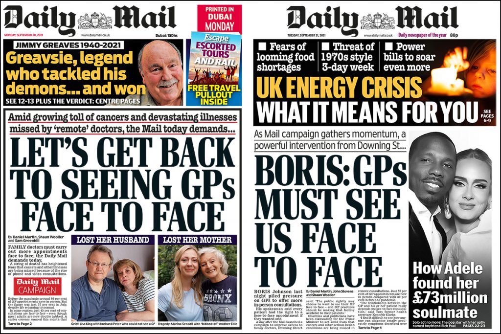 Daily Mail campaign for face-to-face GP appointments