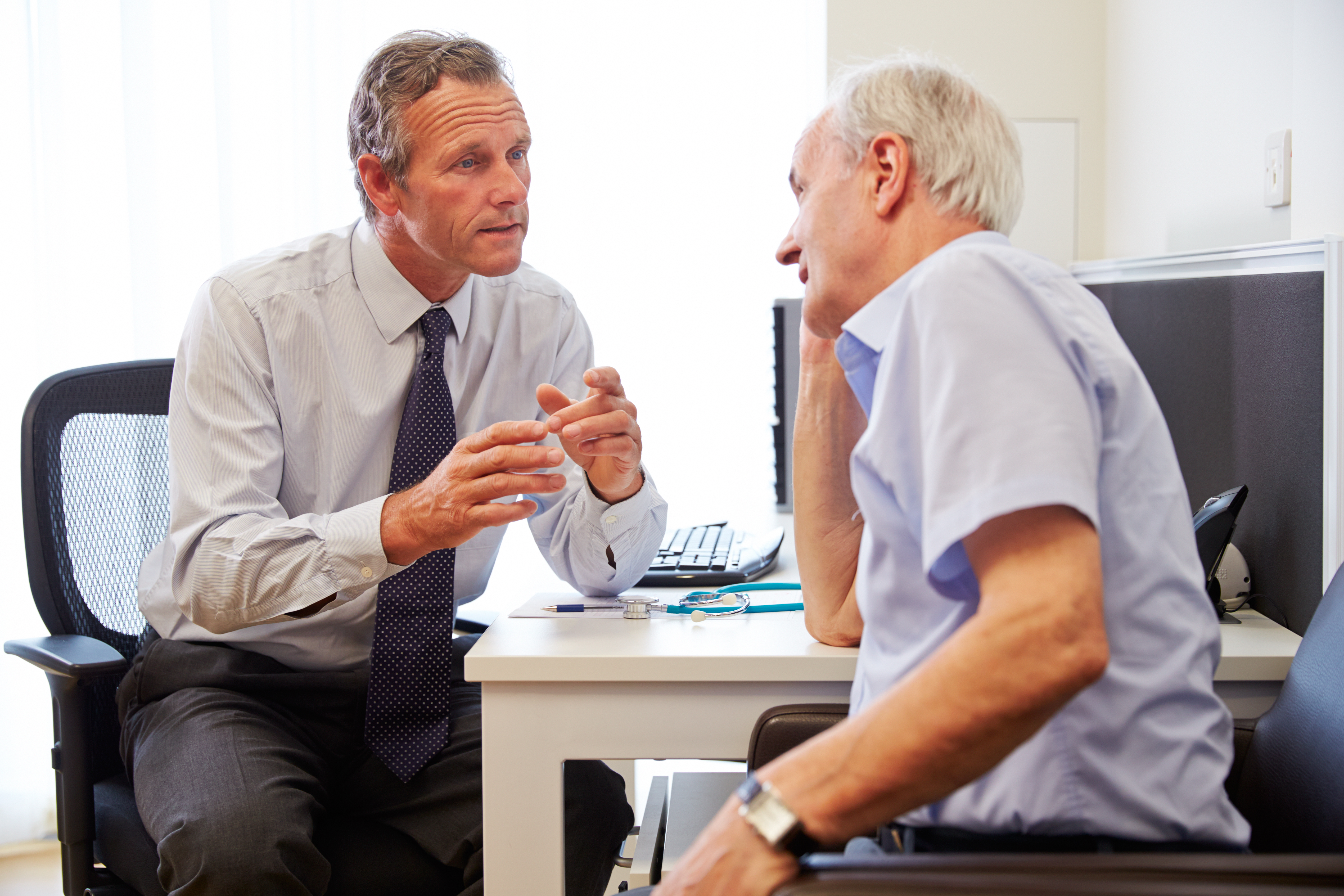 GP consultation - older man - prostate cancer - elderly - RF